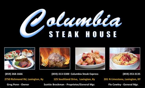 Columbia steak house - Columbia Steakhouse - Downtown is a fine dining restaurant that offers specialty steaks, ribs, wings, burgers and more. It has a casual ambiance, live music and …